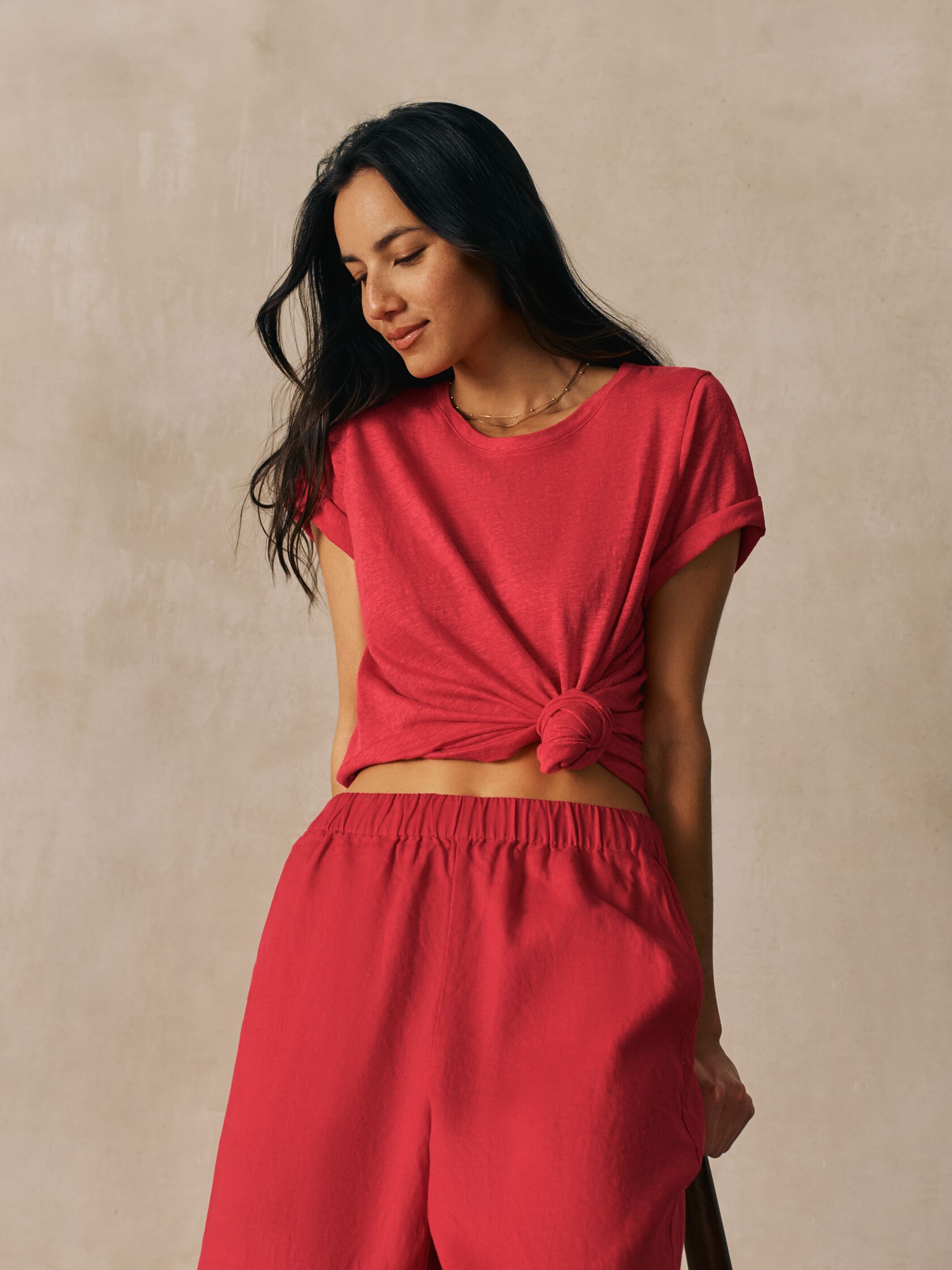 Organic Linen Jersey Crew Neck Tee