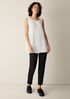 Silk Georgette Crepe Ballet Neck Long Tank