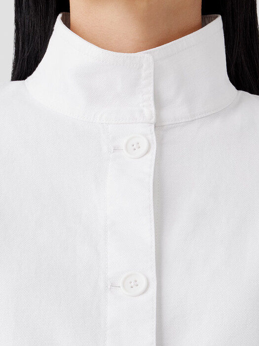 Cotton Hemp Stretch Stand Collar Jacket
