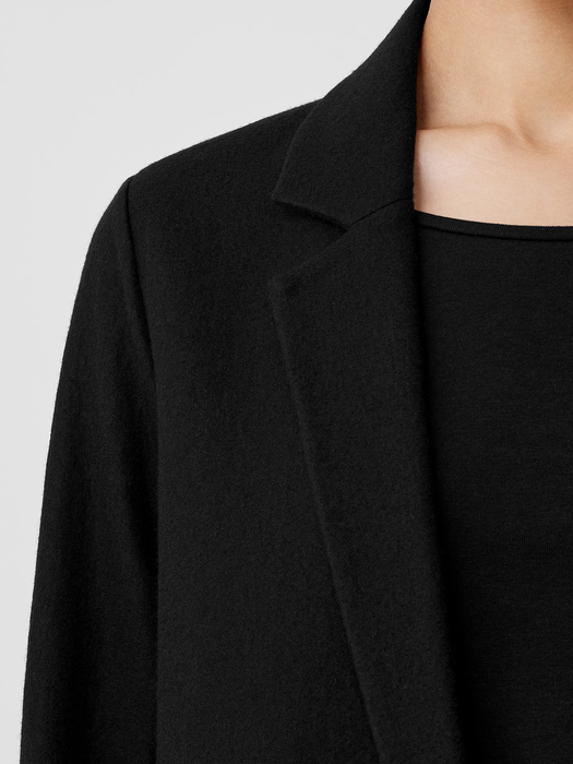 Boiled Wool Jersey Long Blazer | EILEEN FISHER