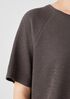 Organic Cotton Slubby Rib Knit Elbow-Sleeve Top