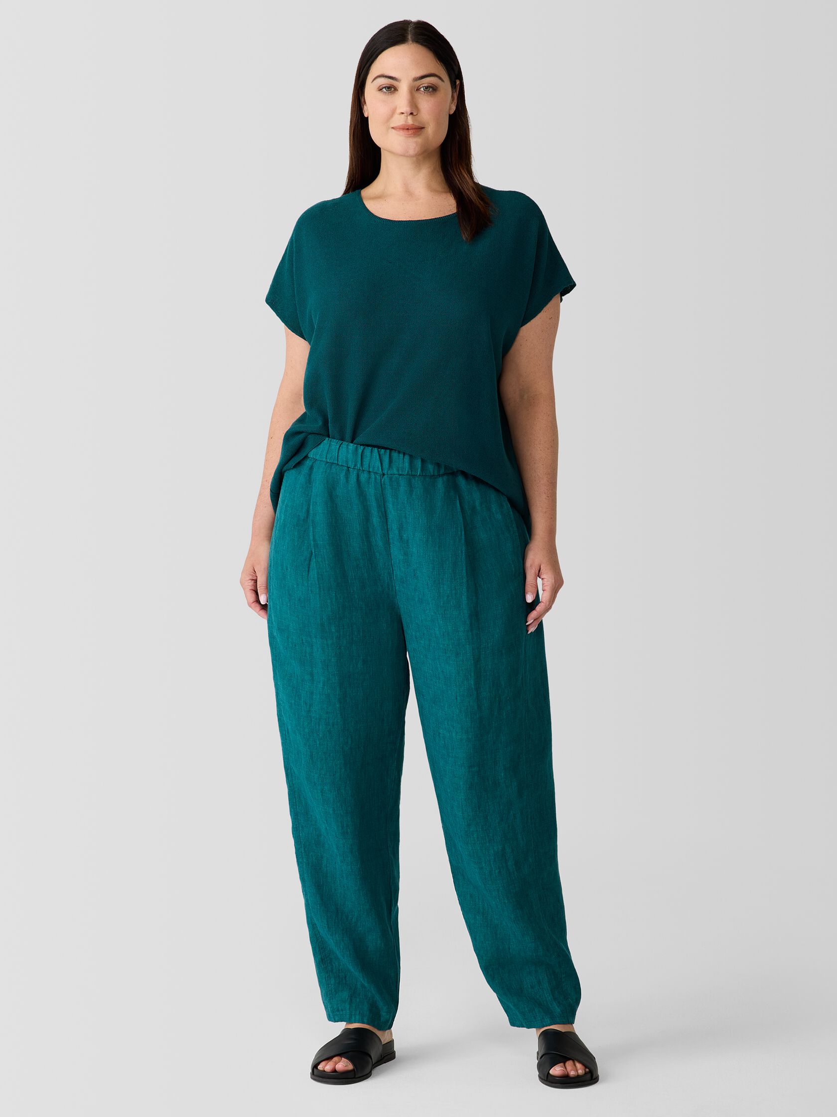Washed Organic Linen Délavé Lantern Pant