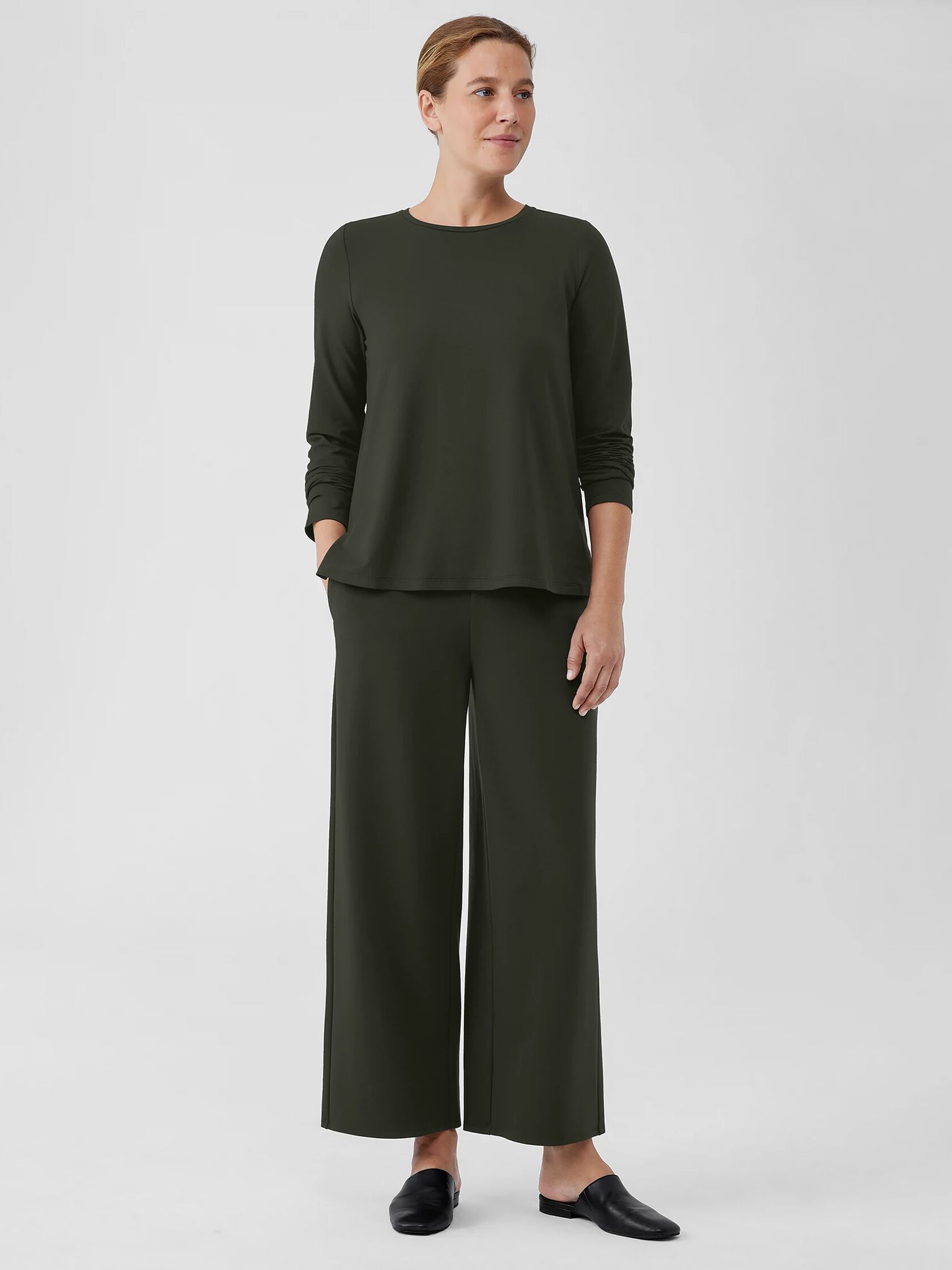 Washable Flex Ponte Wide-Leg Pant