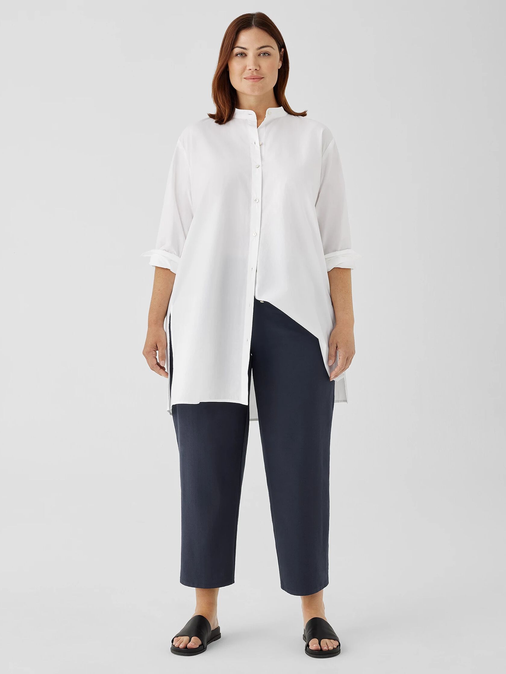 Washable Stretch Crepe Straight Pant