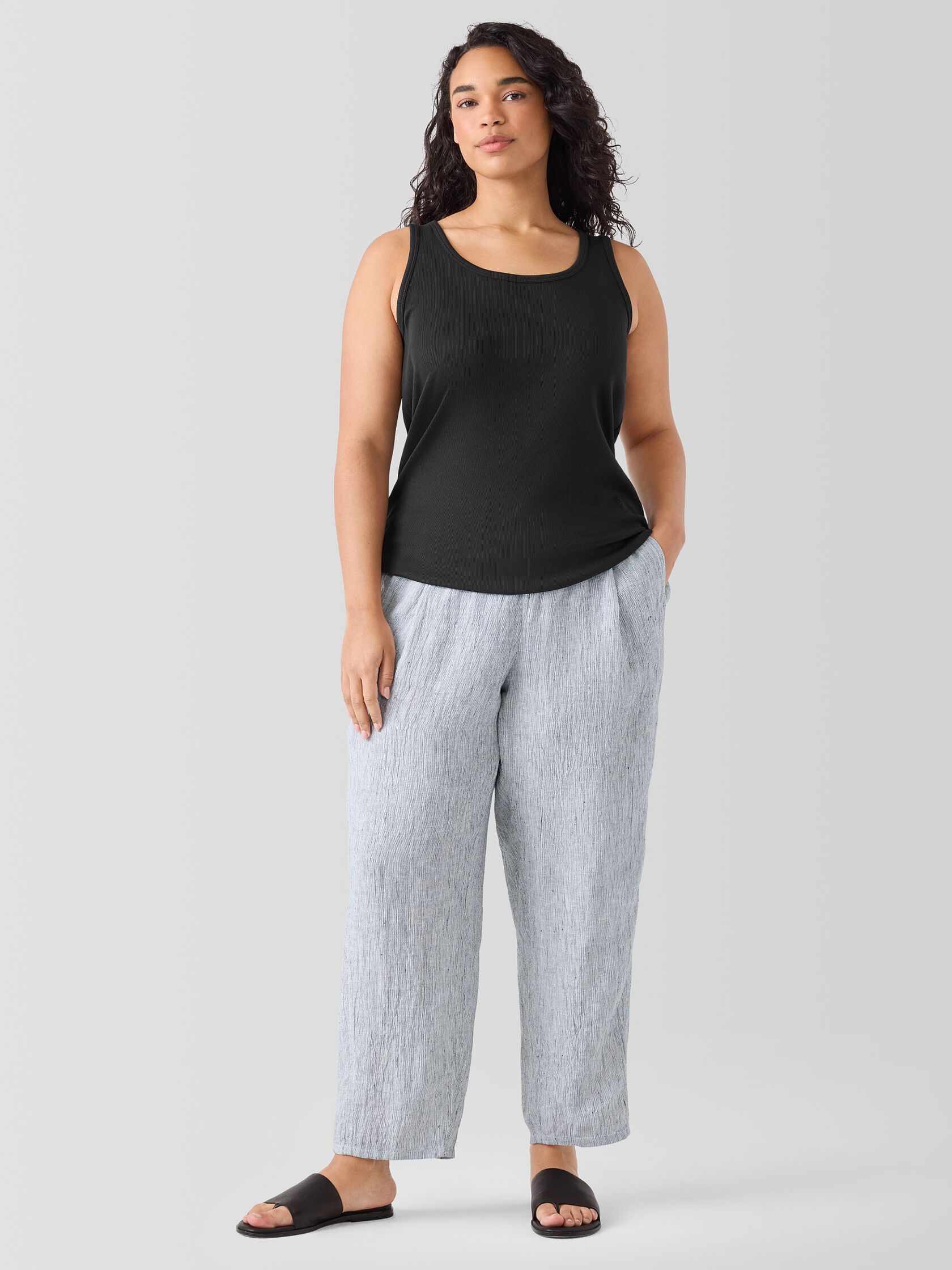 Organic Cotton Stretch Rib Slim Tank