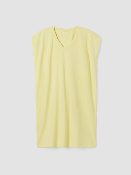 Pima Cotton Stretch Jersey V-Neck Dress