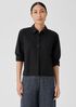 Washed Organic Cotton Poplin Classic Collar Short Shirt