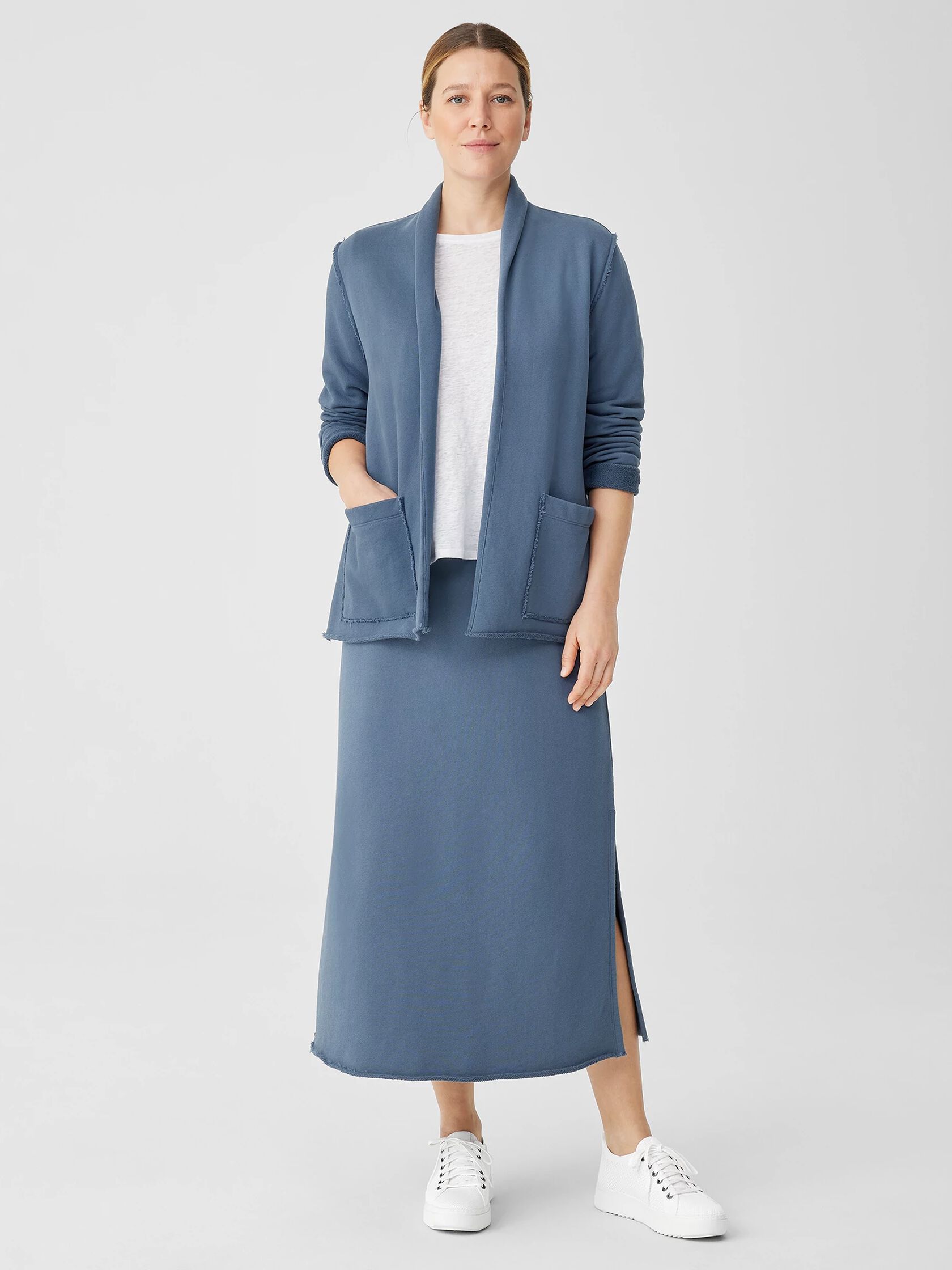 Organic Cotton French Terry Shawl Collar Jacket