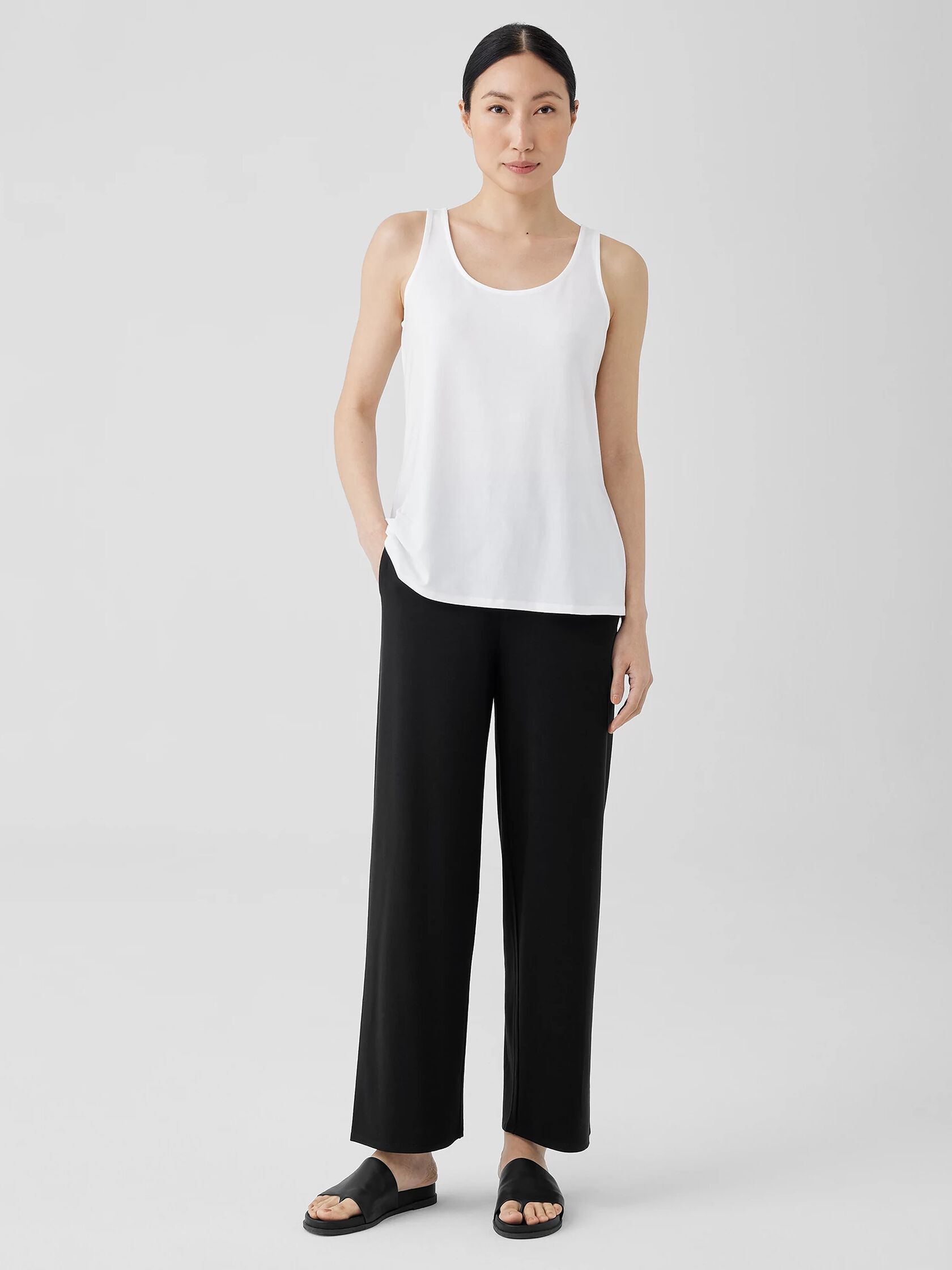 Stretch Jersey Knit Straight Pant