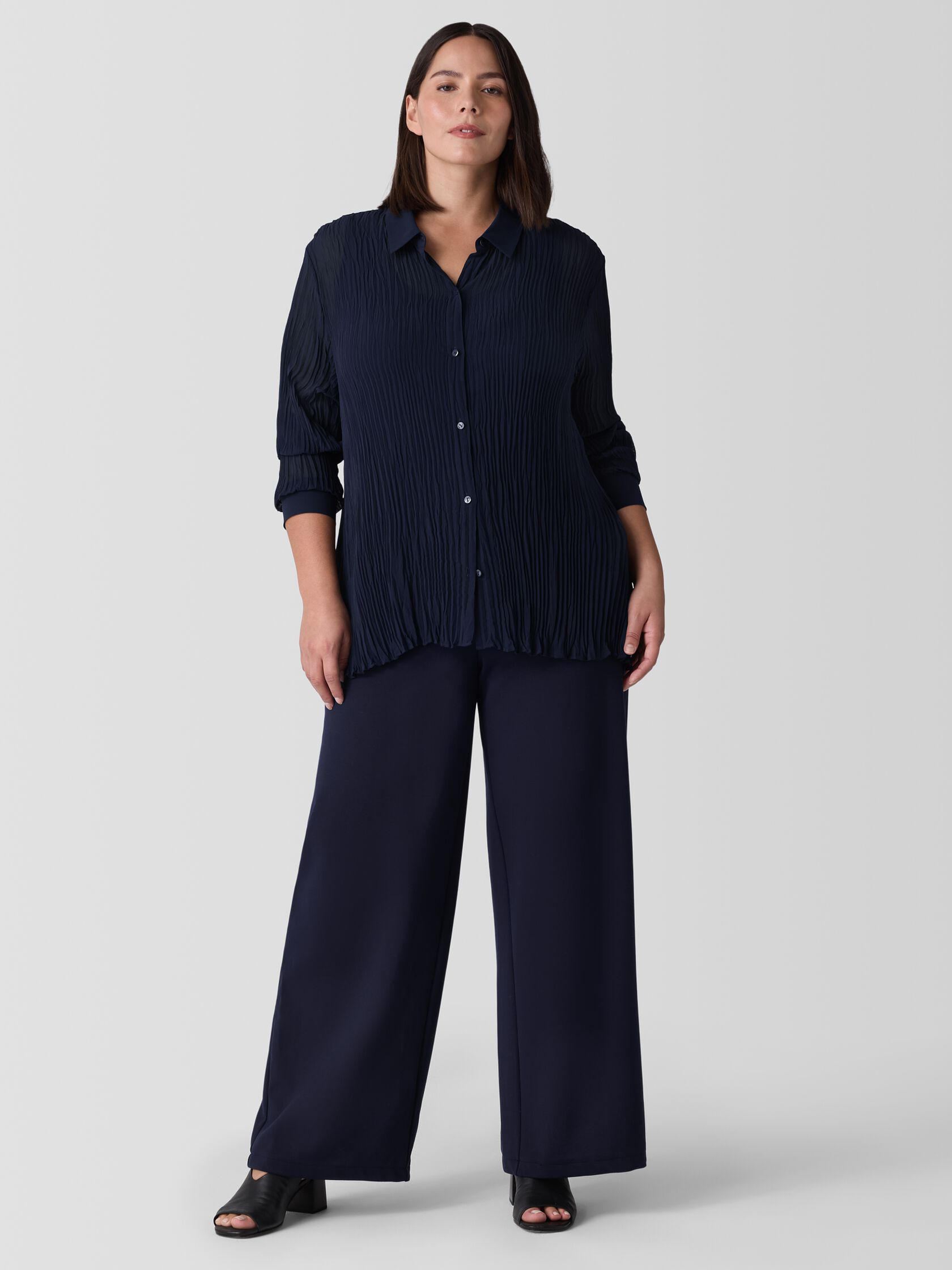 Washable Flex Ponte Wide Trouser Pant
