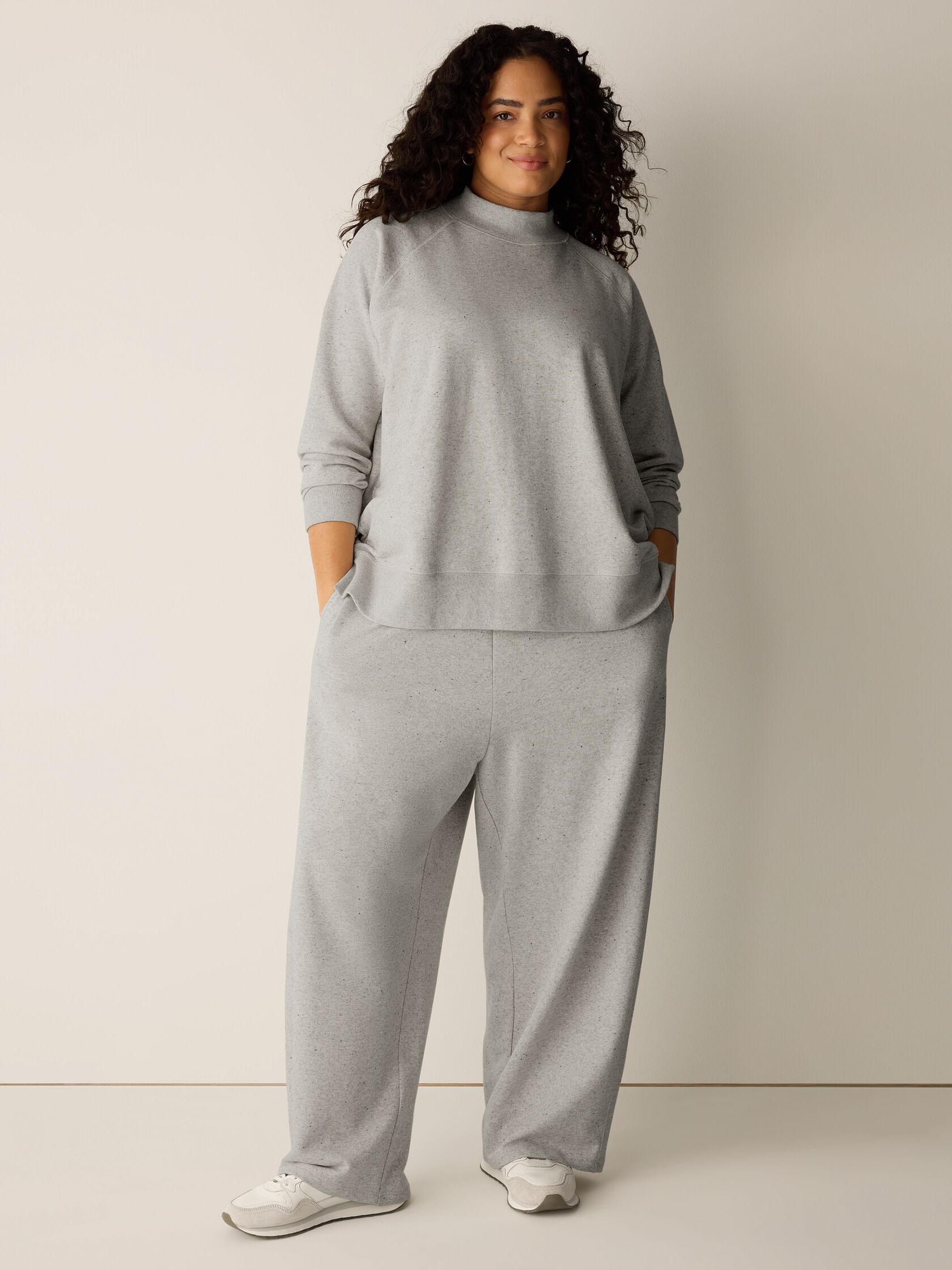 Heathered Fleece Roomy Wide-Leg Pant