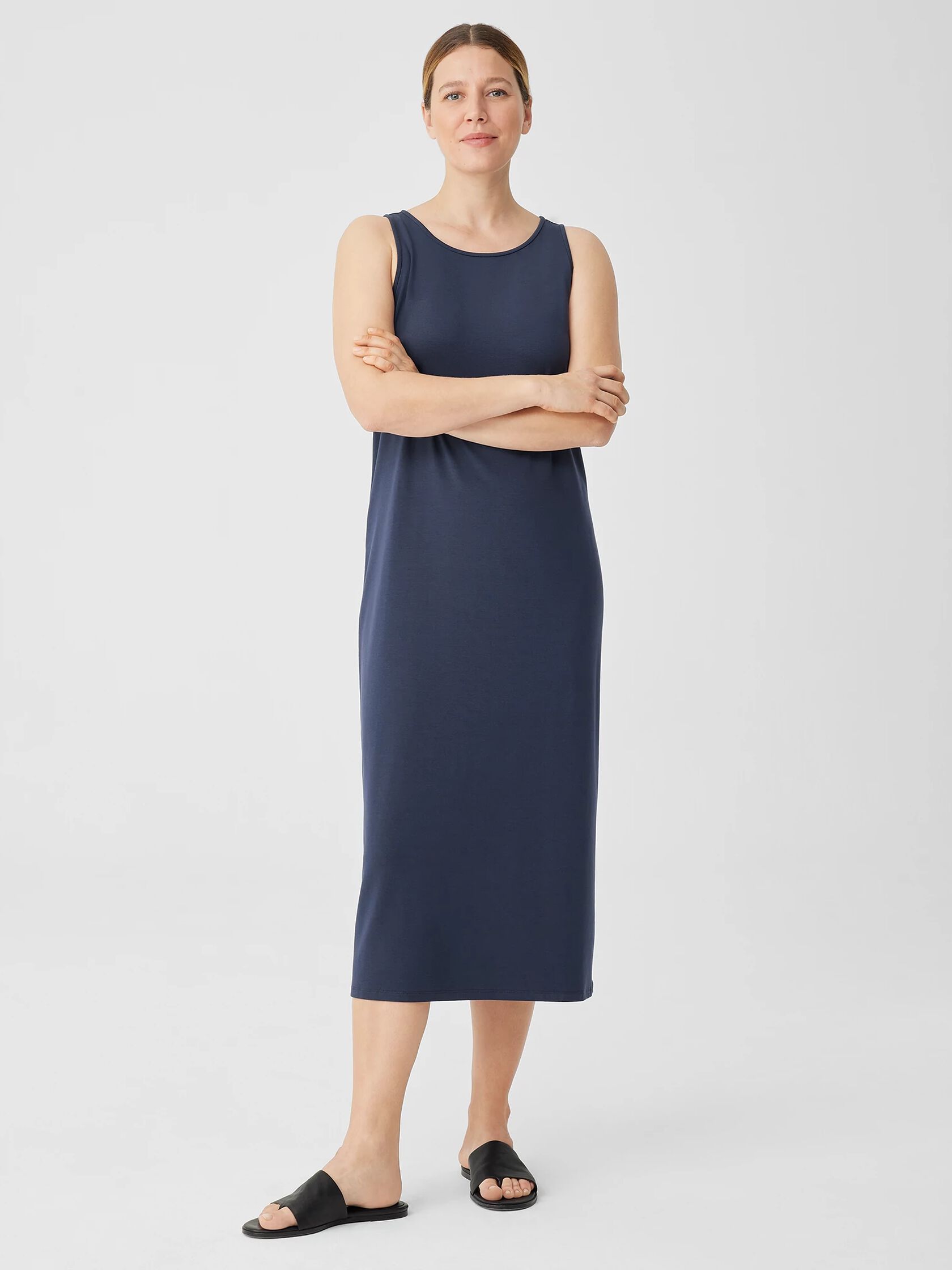 Stretch Jersey Knit Tank Dress | EILEEN FISHER