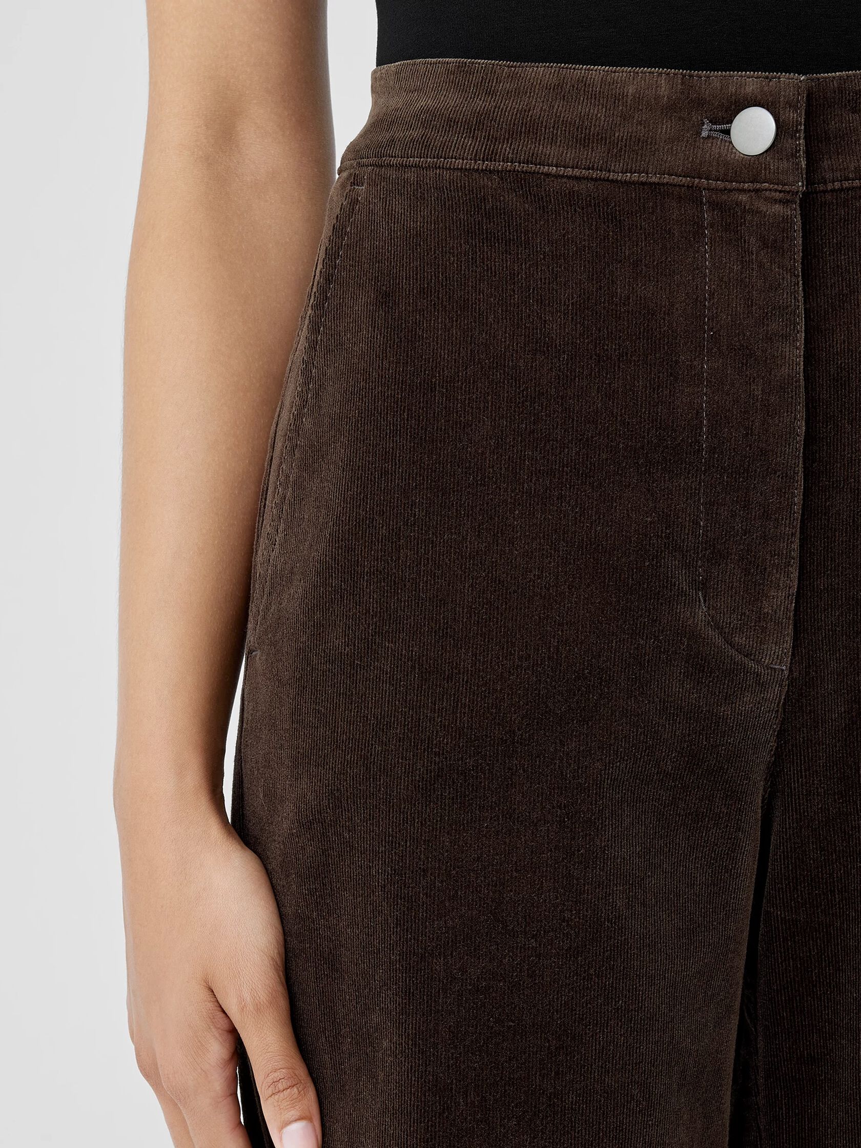 Organic Cotton Stretch Corduroy Wide-Leg Pant