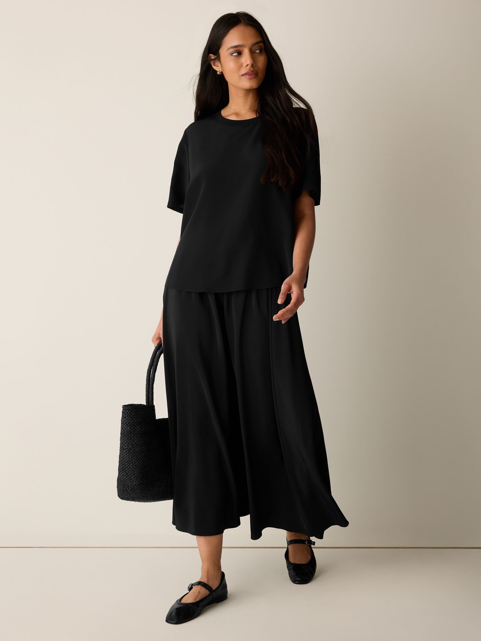 Silk Crepe de Chine Half-Circle Skirt