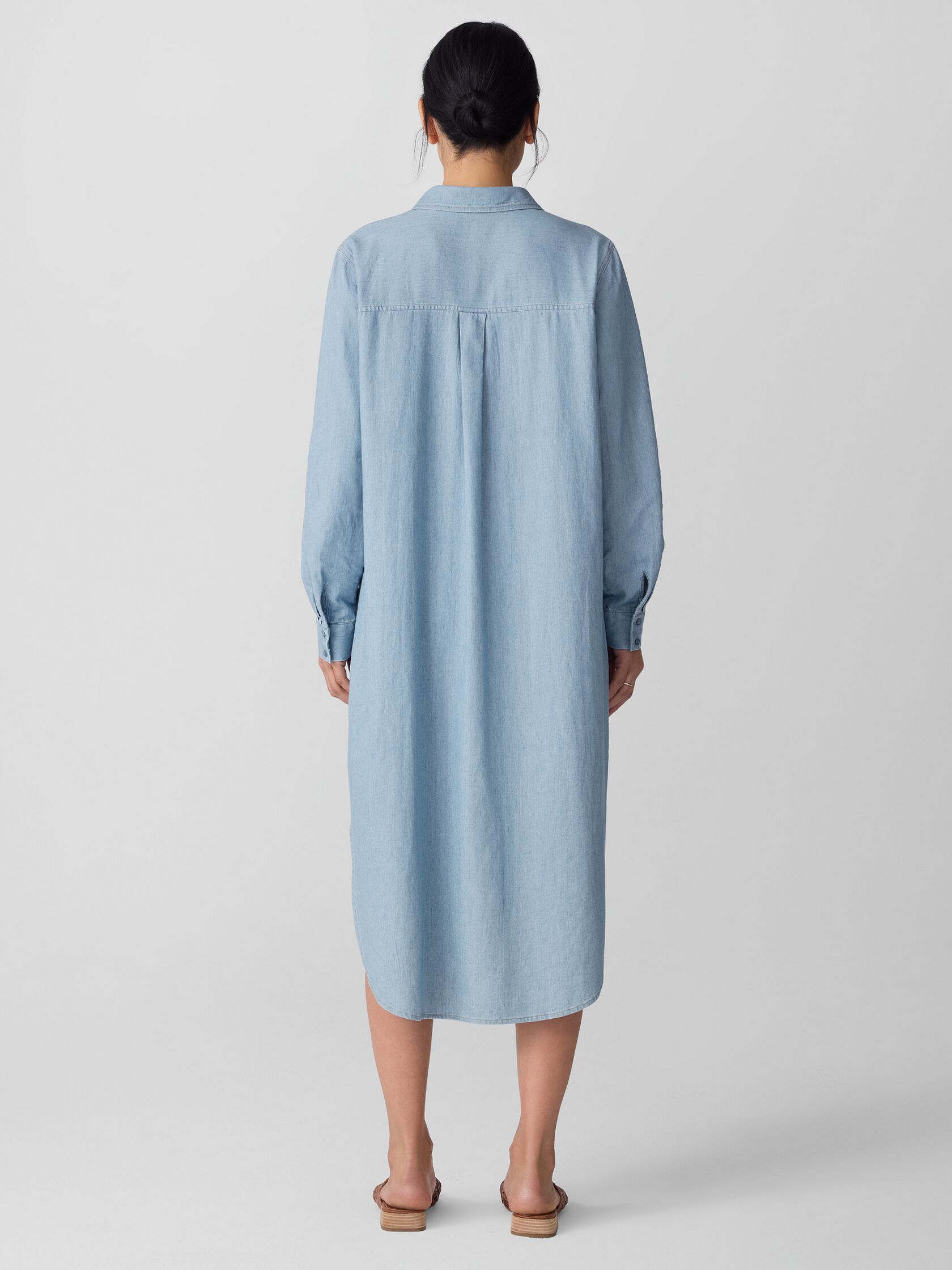 Airy Organic Cotton Twill Shirtdress