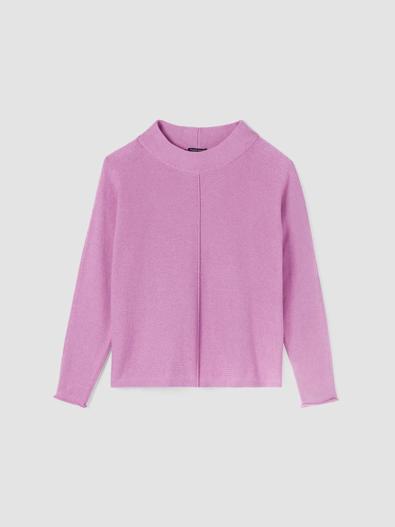 Cotton and Recycled Cashmere Mock Neck Top