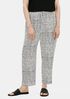 Textured Crepe Grid Slouchy Cropped Pant