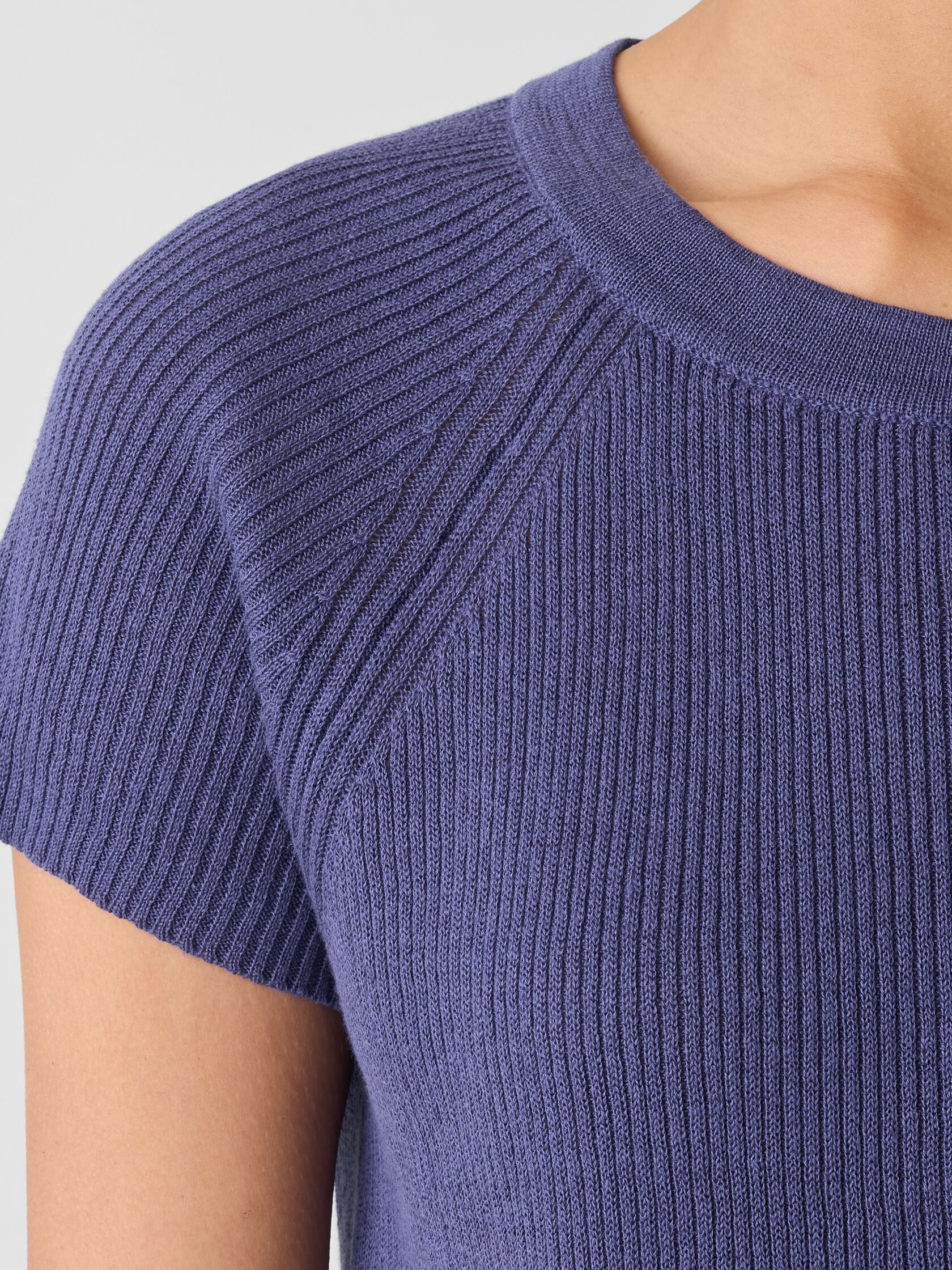 Organic Linen Cotton Jewel Neck Top