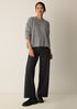 Mélange Boiled Wool Jersey Wide-Leg Pant in Regenerative Wool