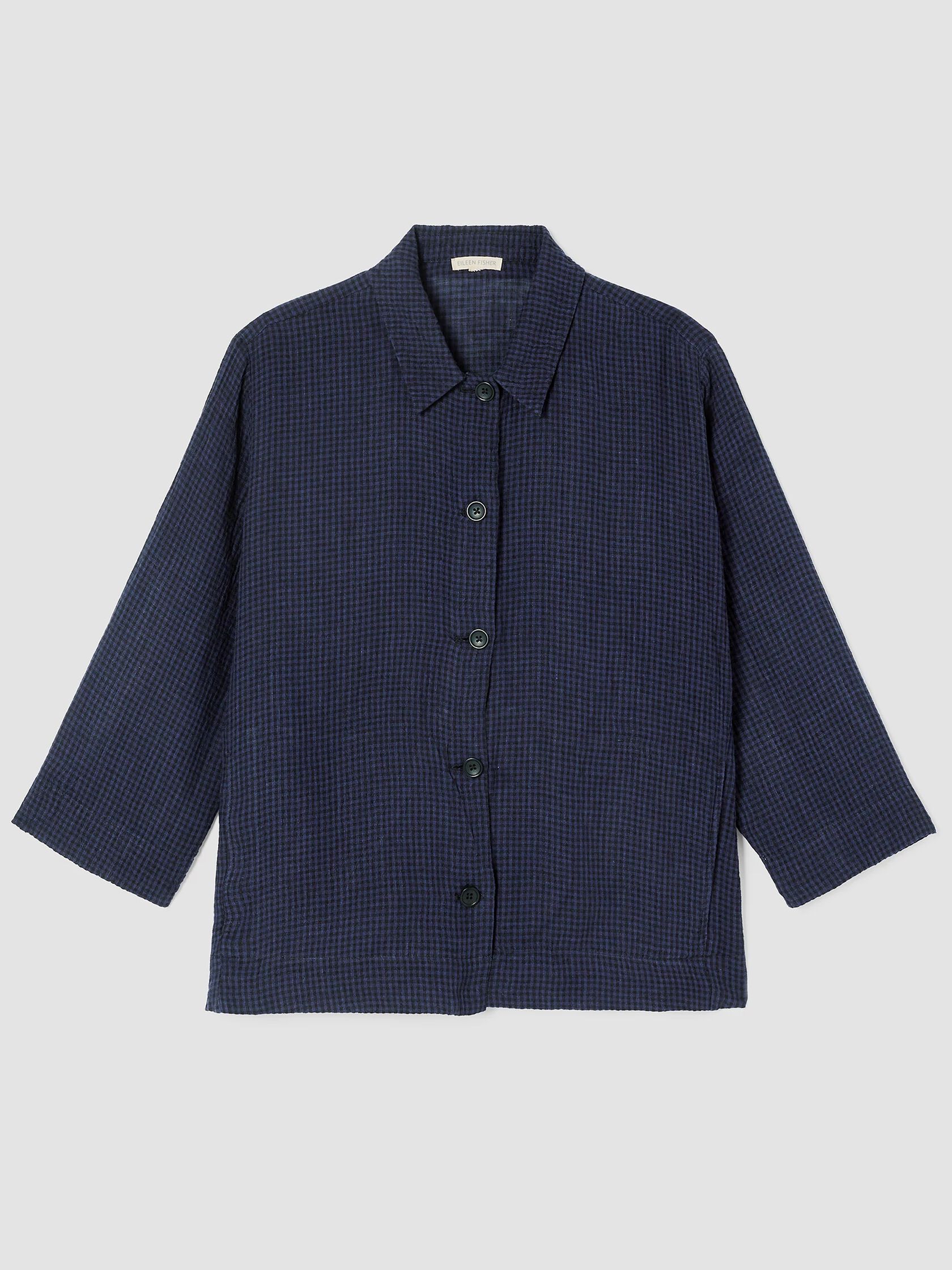 Puckered Organic Linen Shirt Jacket