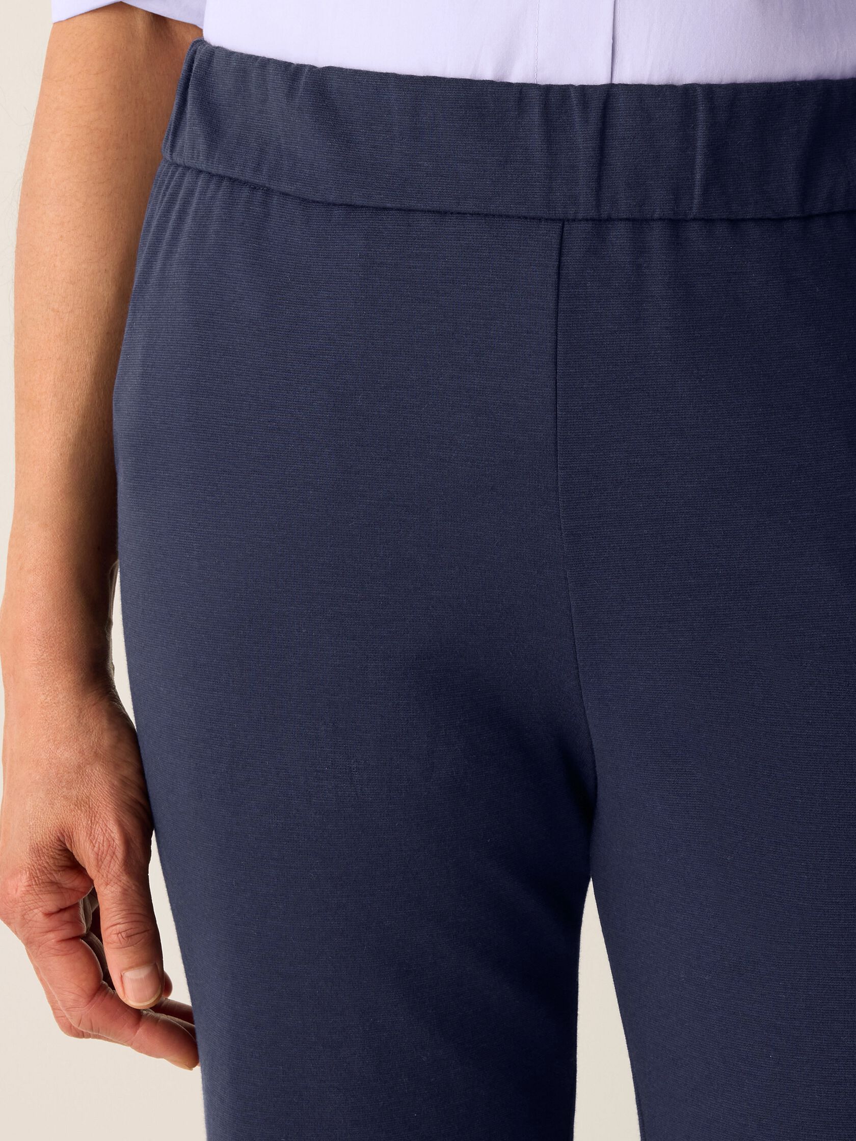 Cotton Blend Ponte Straight Pant