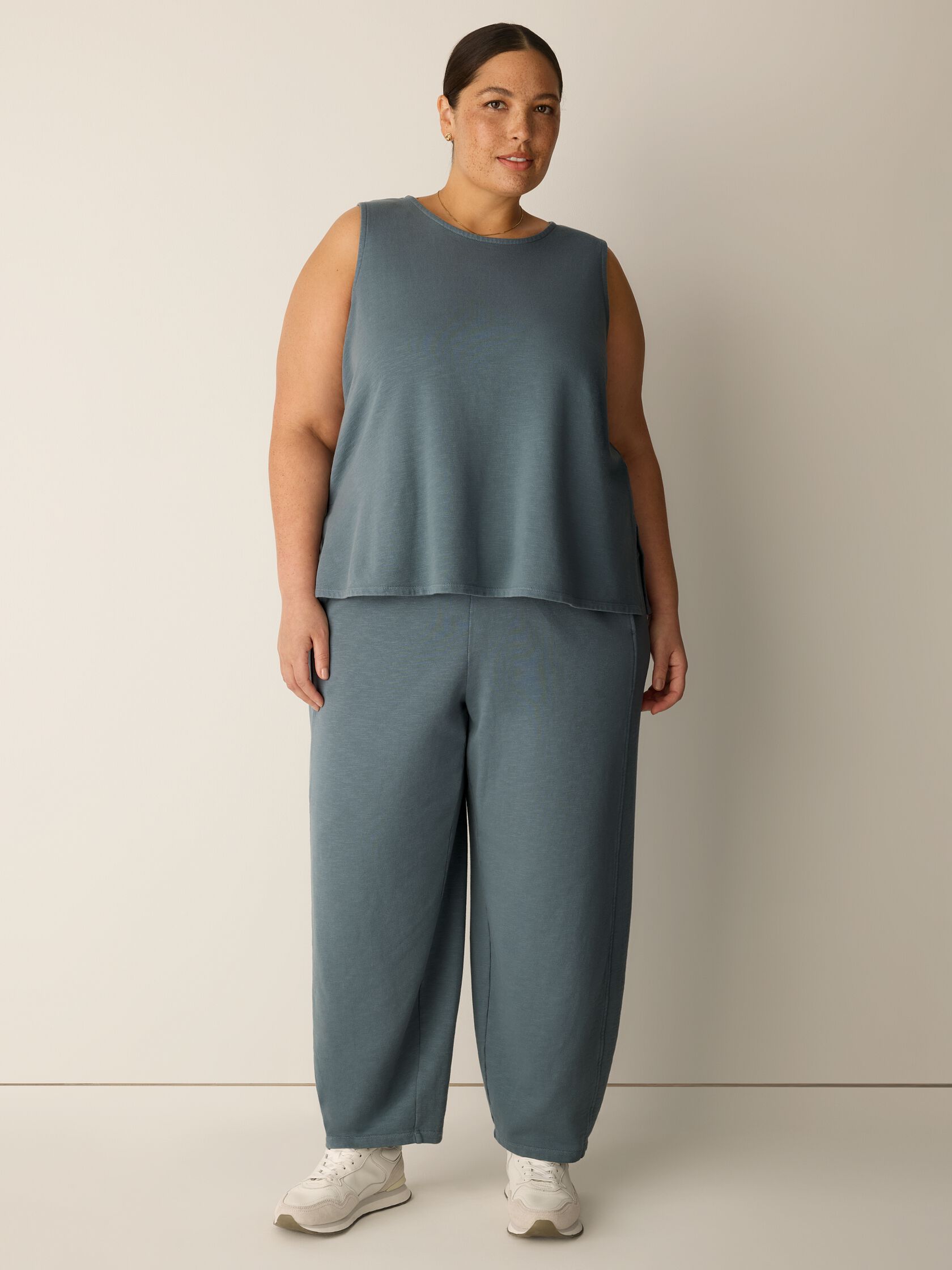 Garment-Dyed Organic Cotton Terry Lantern Pant