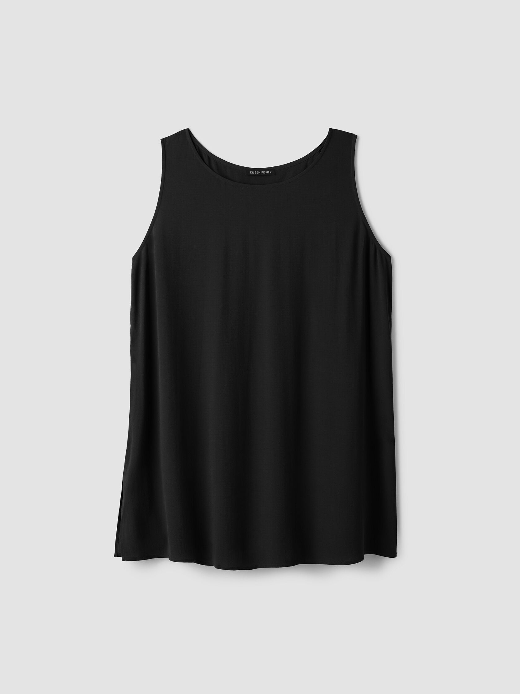 Silk Georgette Crepe Ballet Neck Long Tank