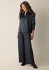 Stretch Silk Charmeuse Classic Collar Shirt