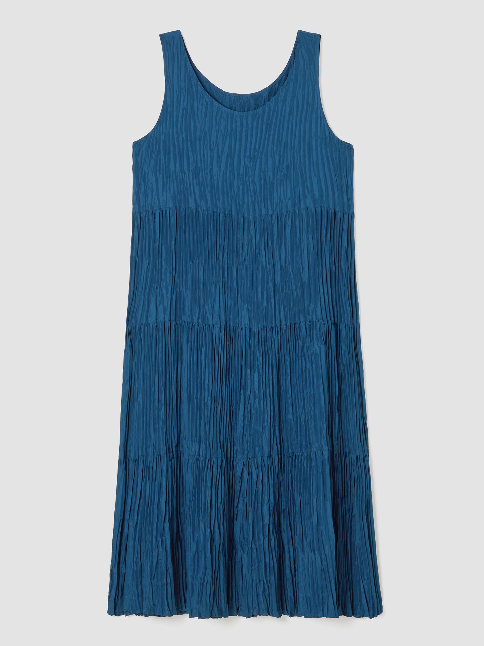 Crushed Silk Tiered Dress