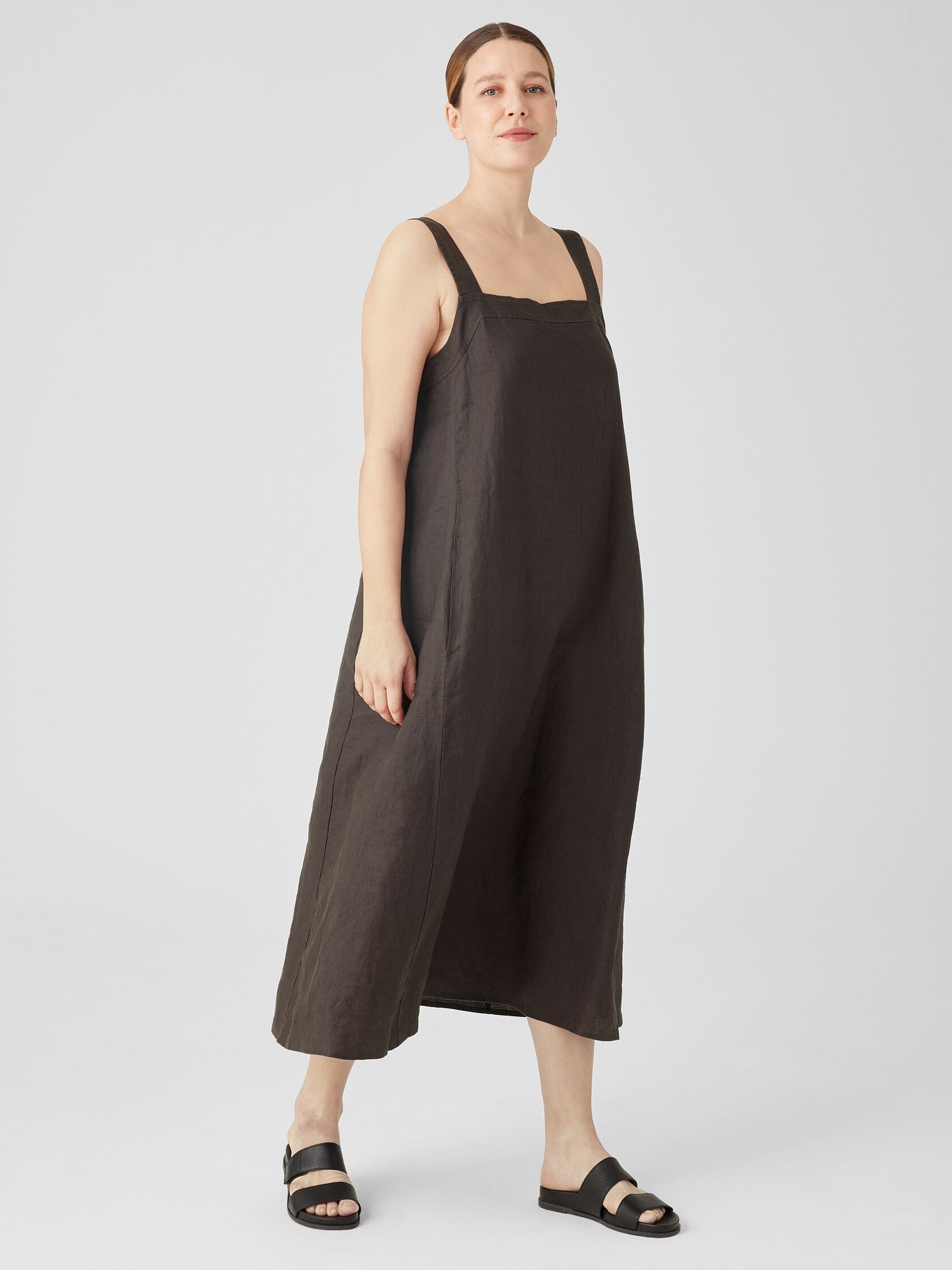 Organic Linen Square Neck Dress