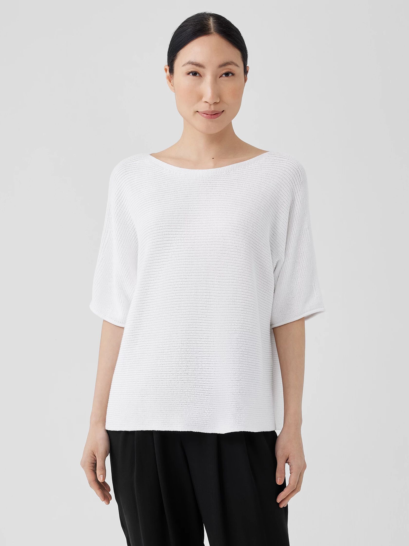 Peruvian Organic Cotton Crepe Bateau Neck Top