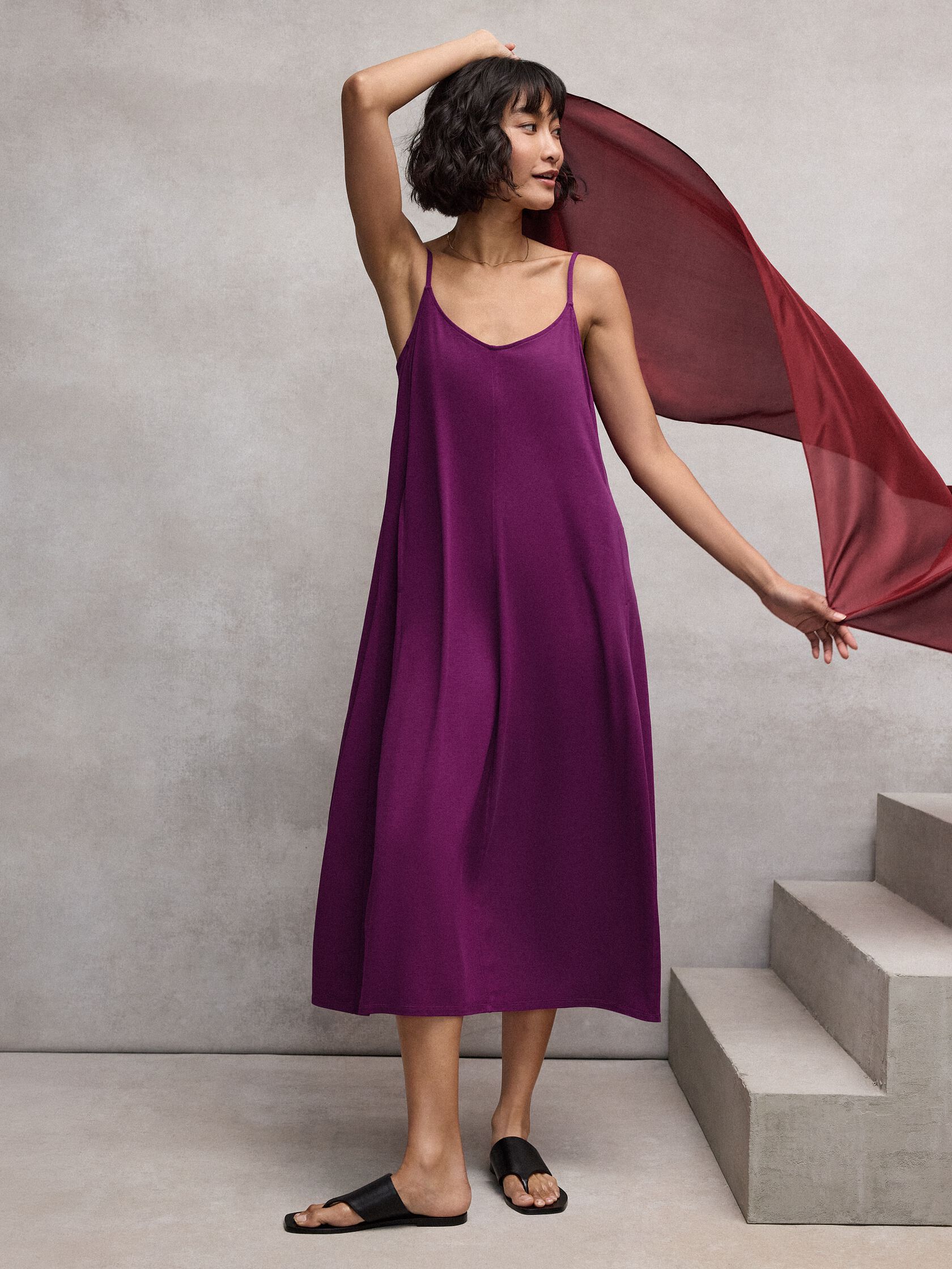 Fine Jersey Lantern Dress