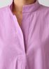 Washed Organic Cotton Poplin Stand Collar Top