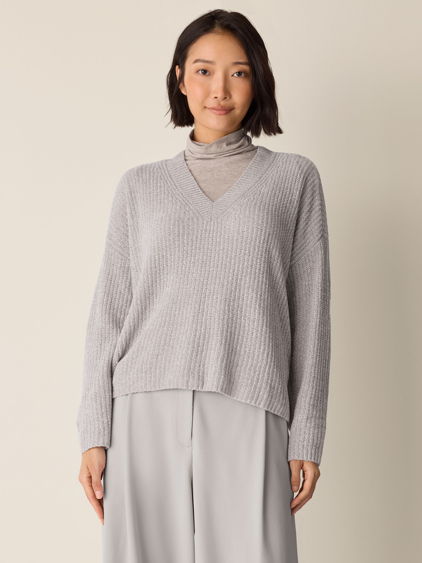 Chenille Blend V-Neck Top