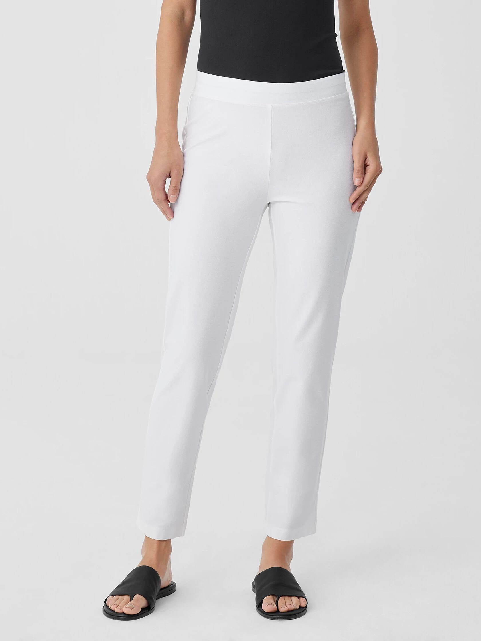 Washable Stretch Crepe Slim Pant