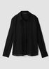 Sheer Silk Georgette Classic Collar Pintuck Shirt