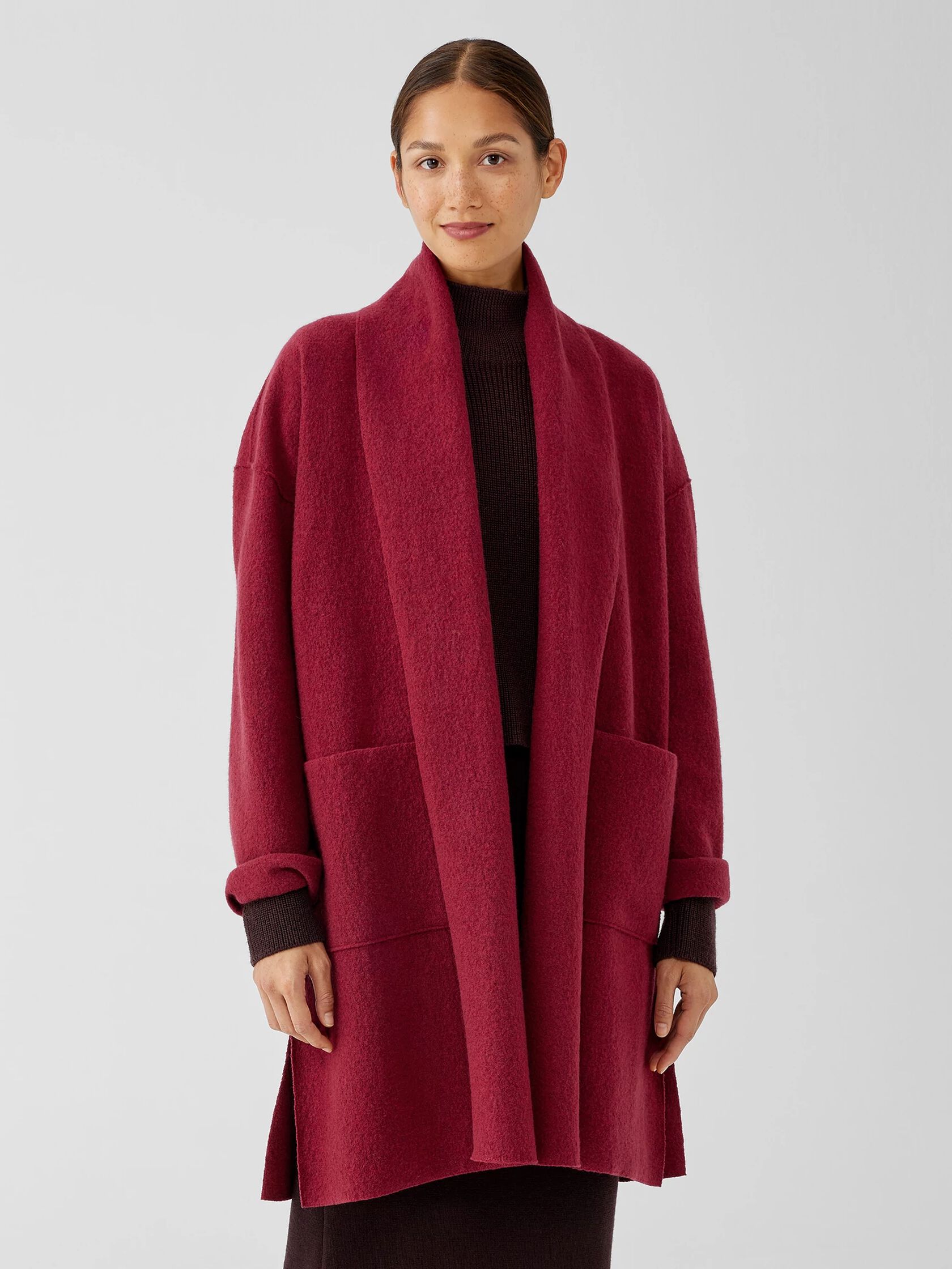 Lightweight Boiled Wool Coat