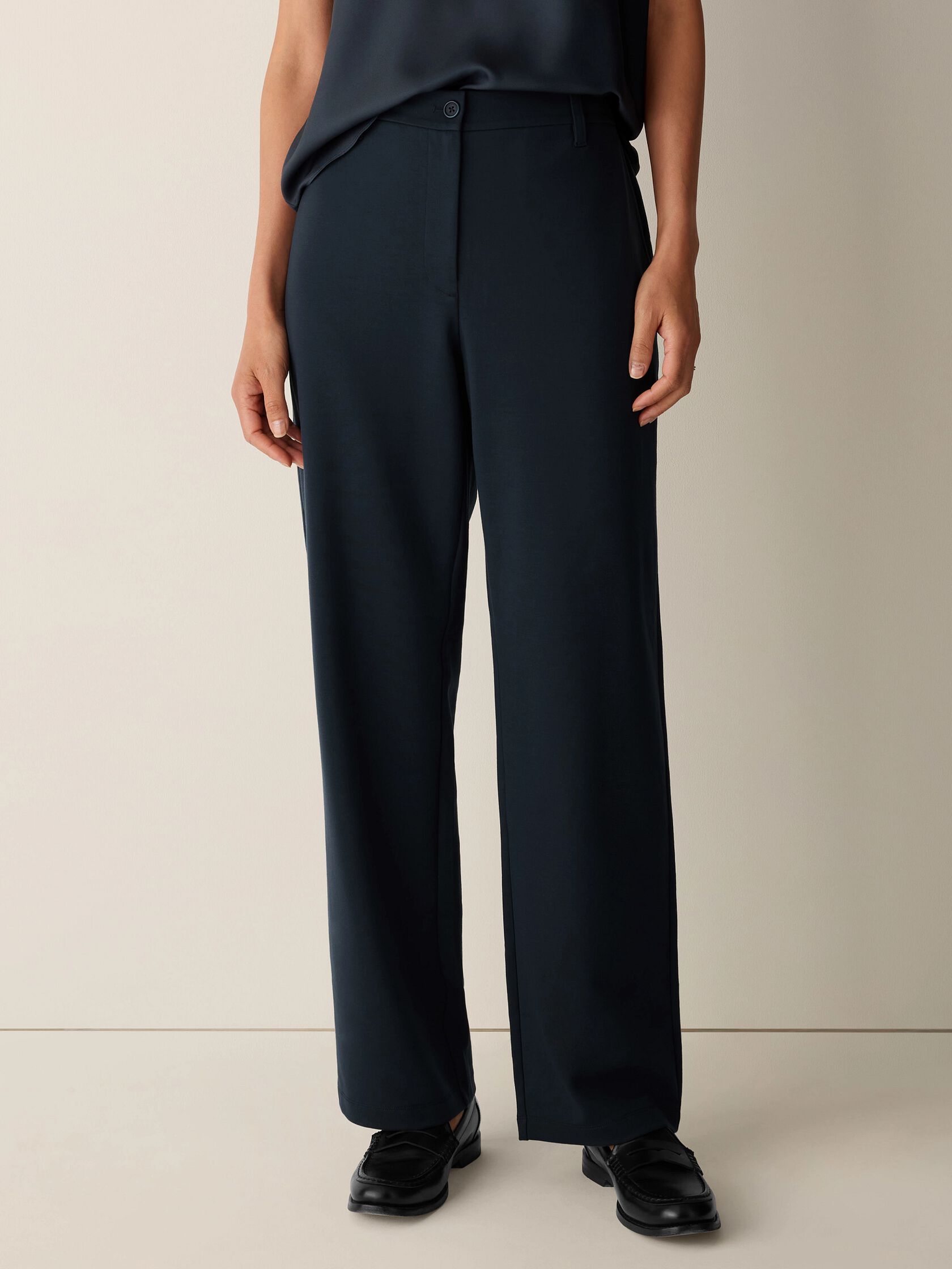 Washable Flex Ponte Straight Trouser Pant