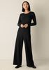 Felted Wool Jersey Wide-Leg Pant in Regenerative Wool