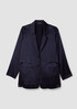Textured Satin Long Blazer