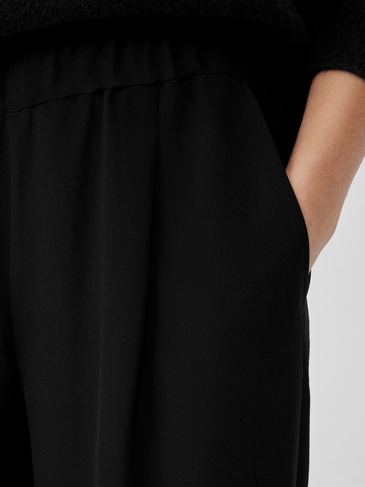 Silk Double Crepe Wide-Leg Pant