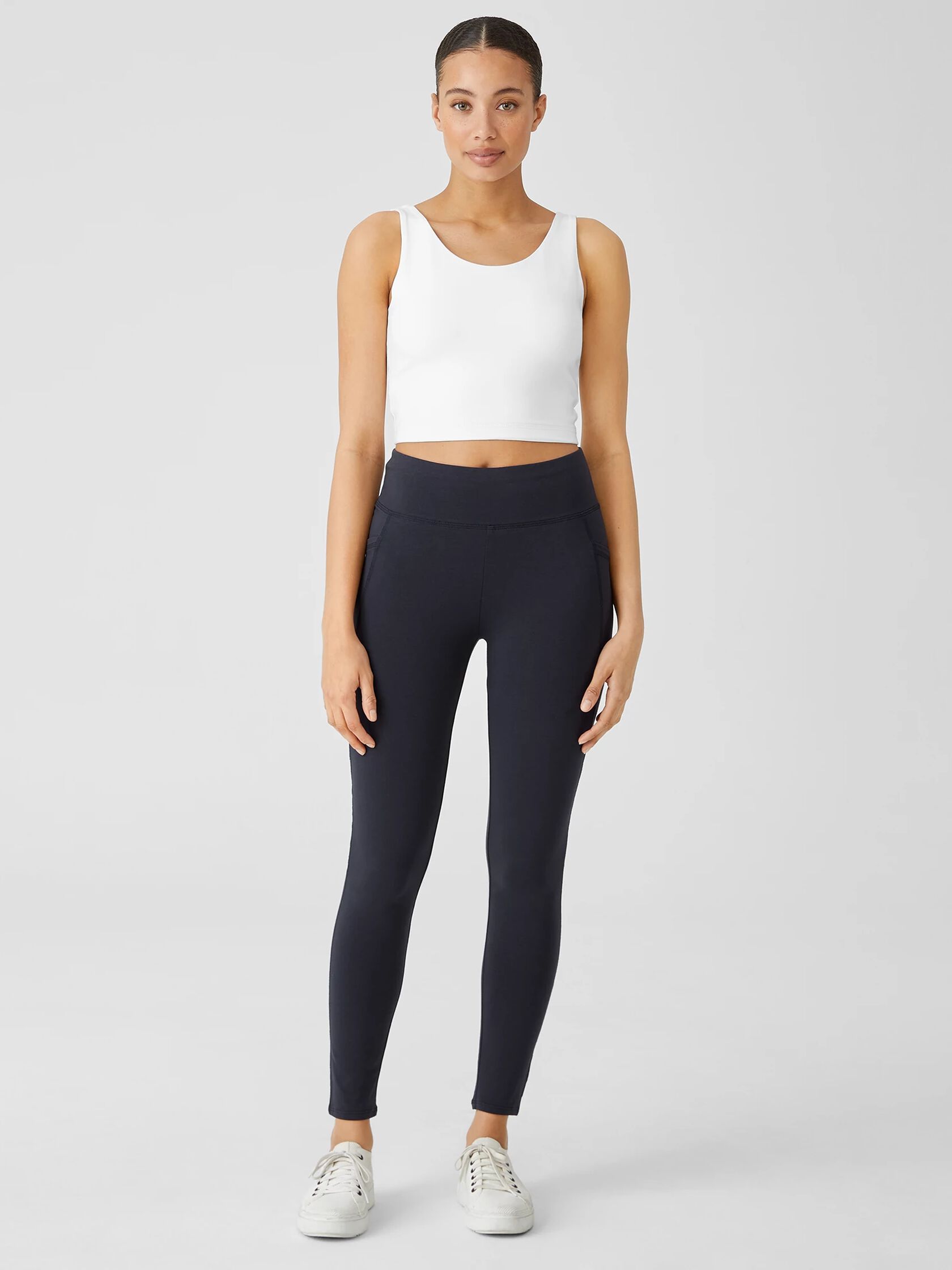 Pima Cotton Stretch Jersey Cropped Tank