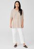 Organic Linen Cotton Jersey Round Neck Top