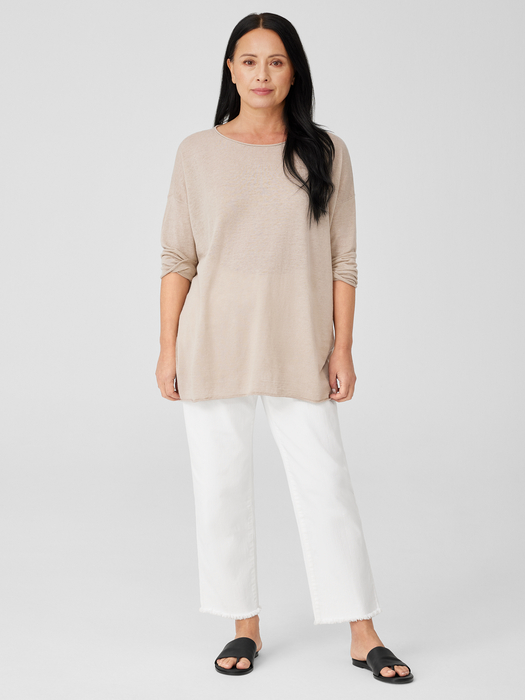 Organic Linen Cotton Jersey Round Neck Top