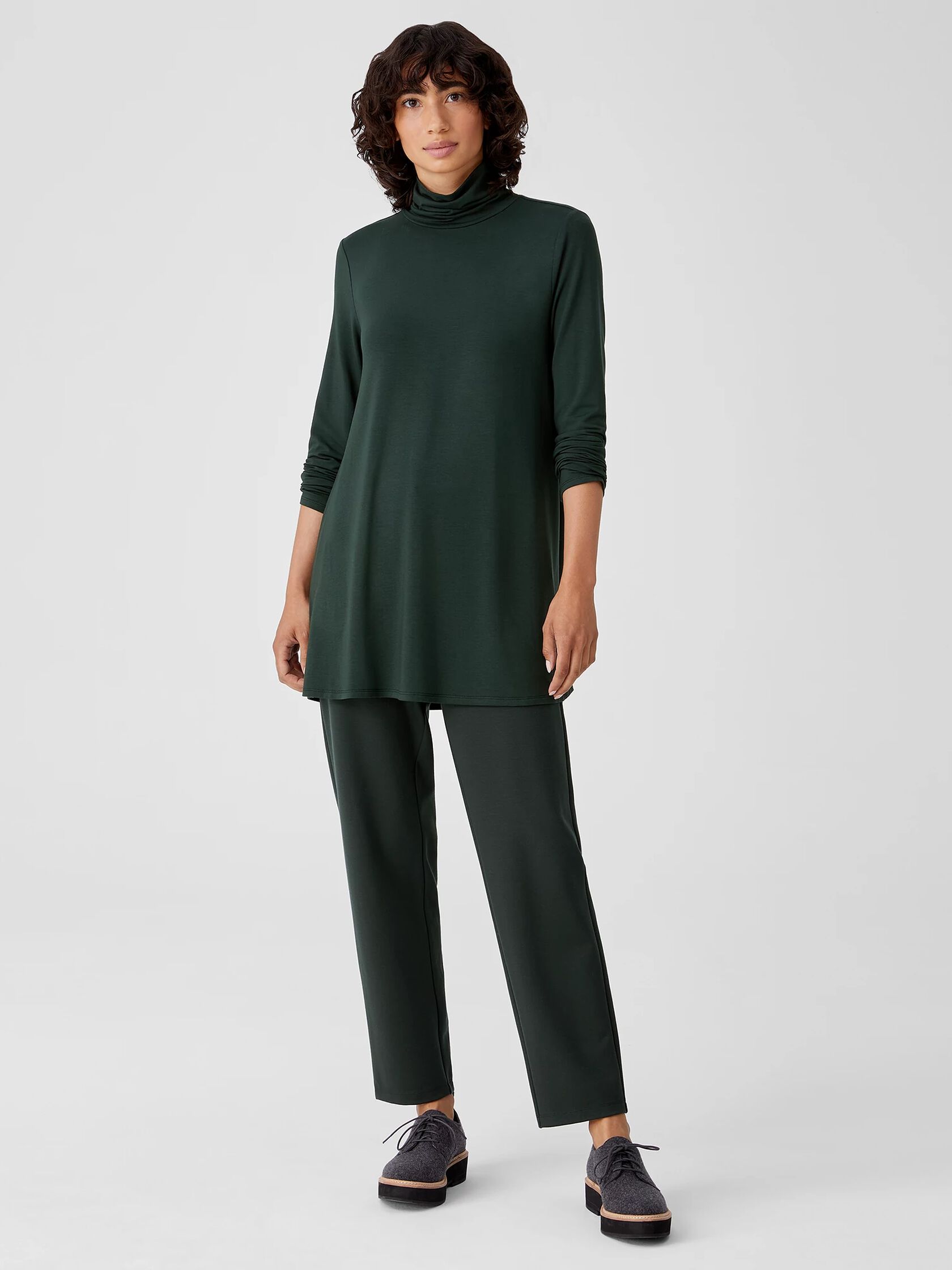 Fine Jersey Scrunch Neck Top
