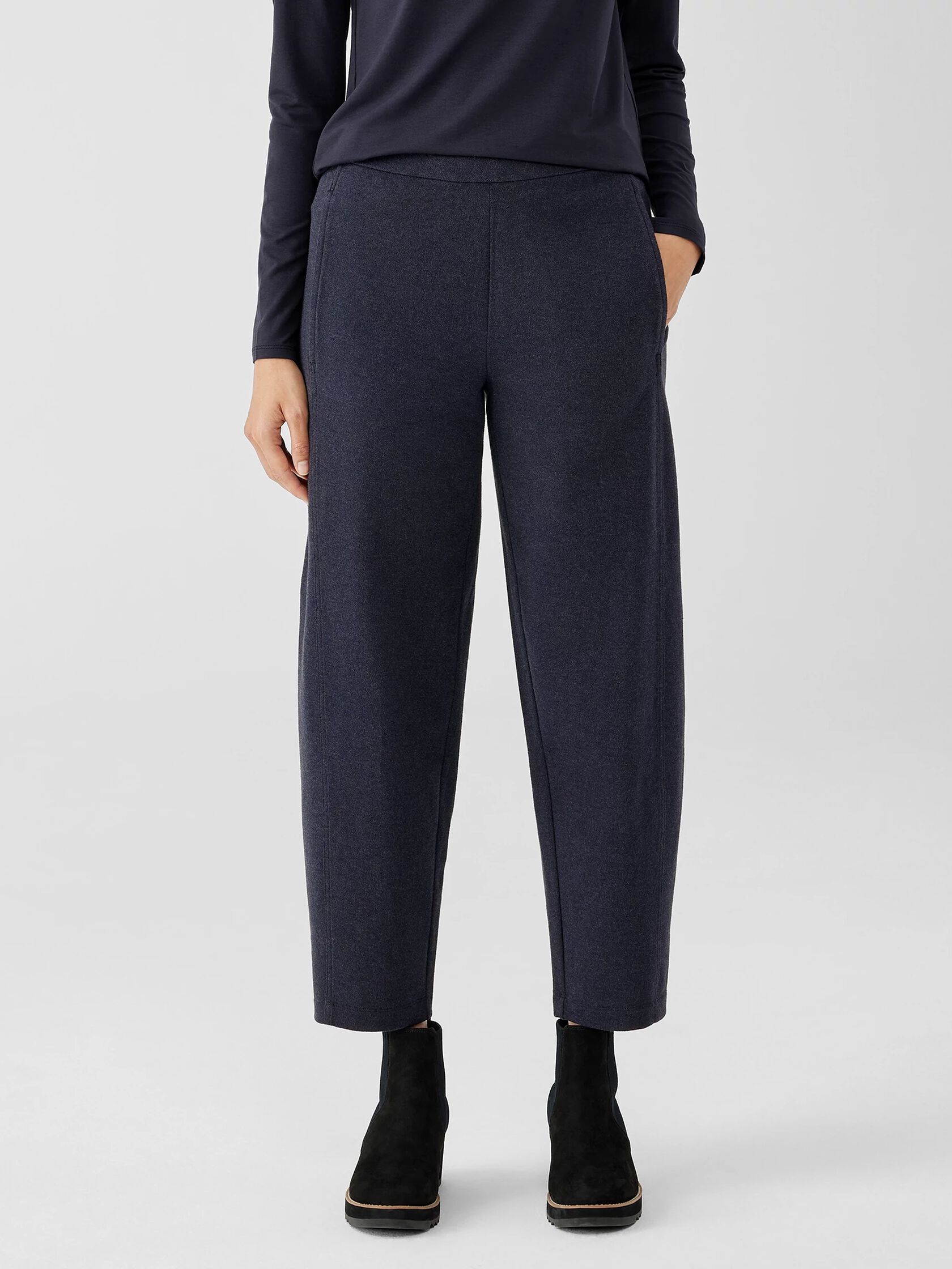 Organic Cotton Melange Crepe Lantern Pant