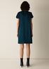 Textured Satin Round Neck Dress
