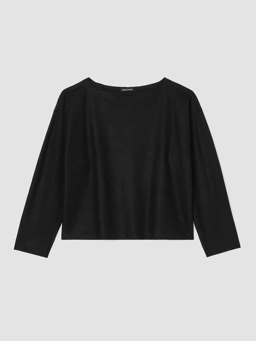 Boiled Wool Jersey Bateau Neck Top