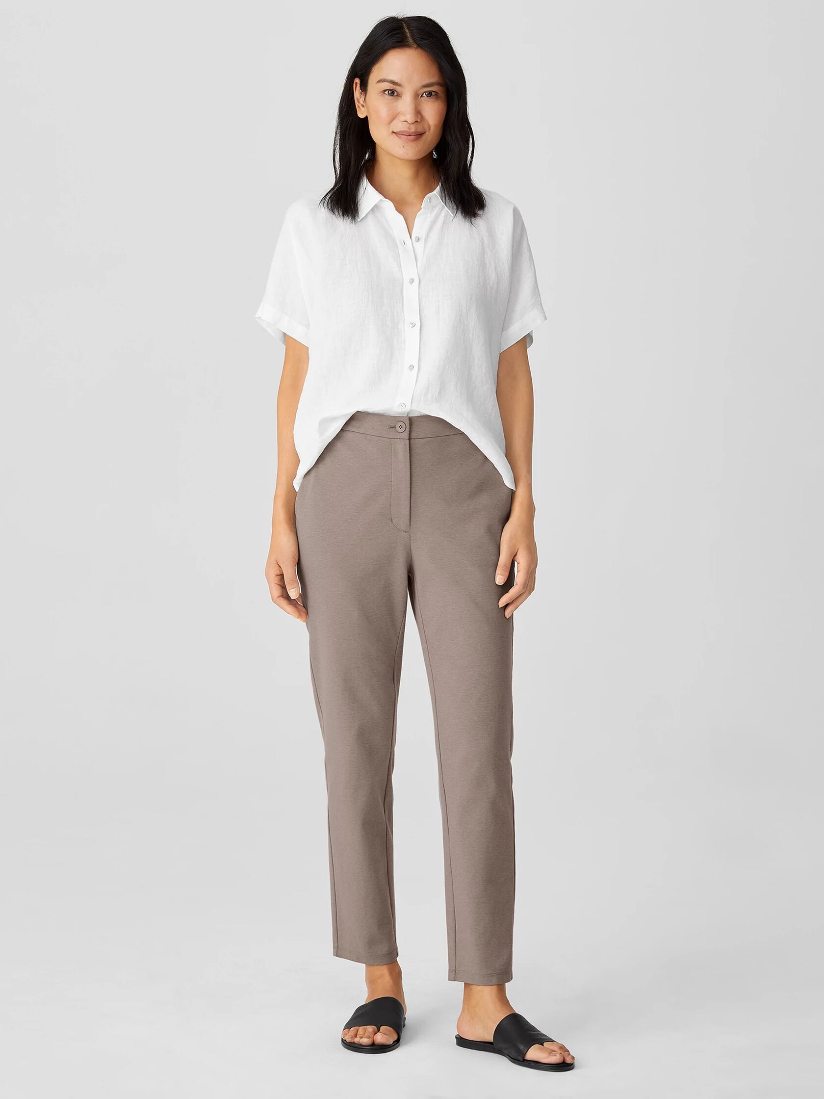 Cotton Ponte Slim Pant