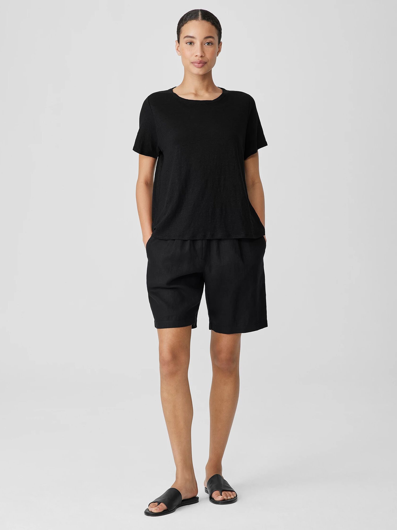 Organic Linen Jersey Crew Neck Tee